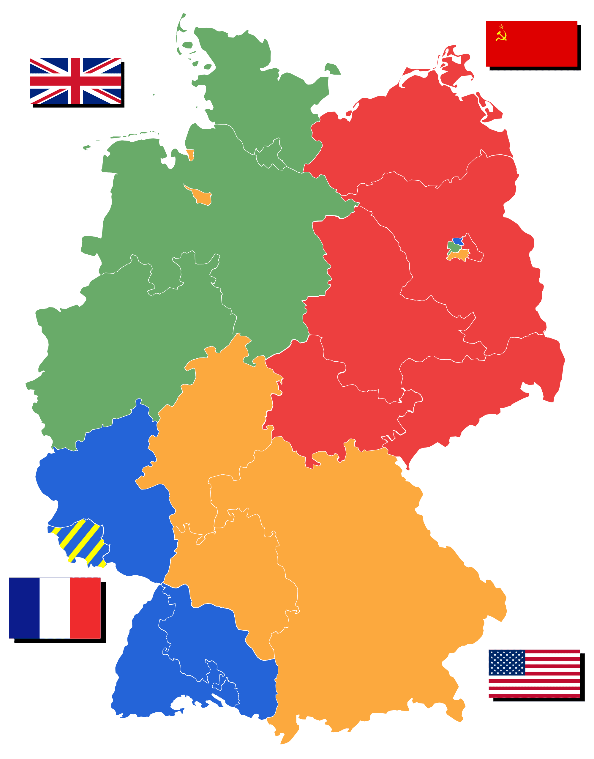 Mapa powojennych Niemiec